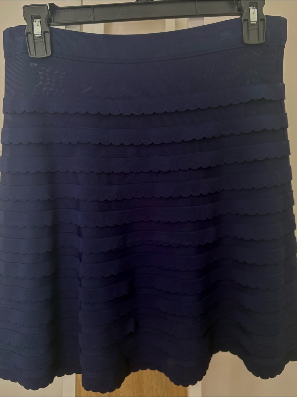 Lilly Pulitzer Navy Scalloped Tiered Skater Skirt